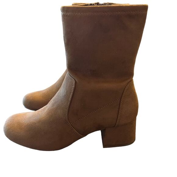 Kenneth Cole Reaction Road Stretch Sock Booties Cognac NEW Size 6 - Picture 6 of 10